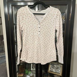Lucky Brand floral thermal long sleeve top